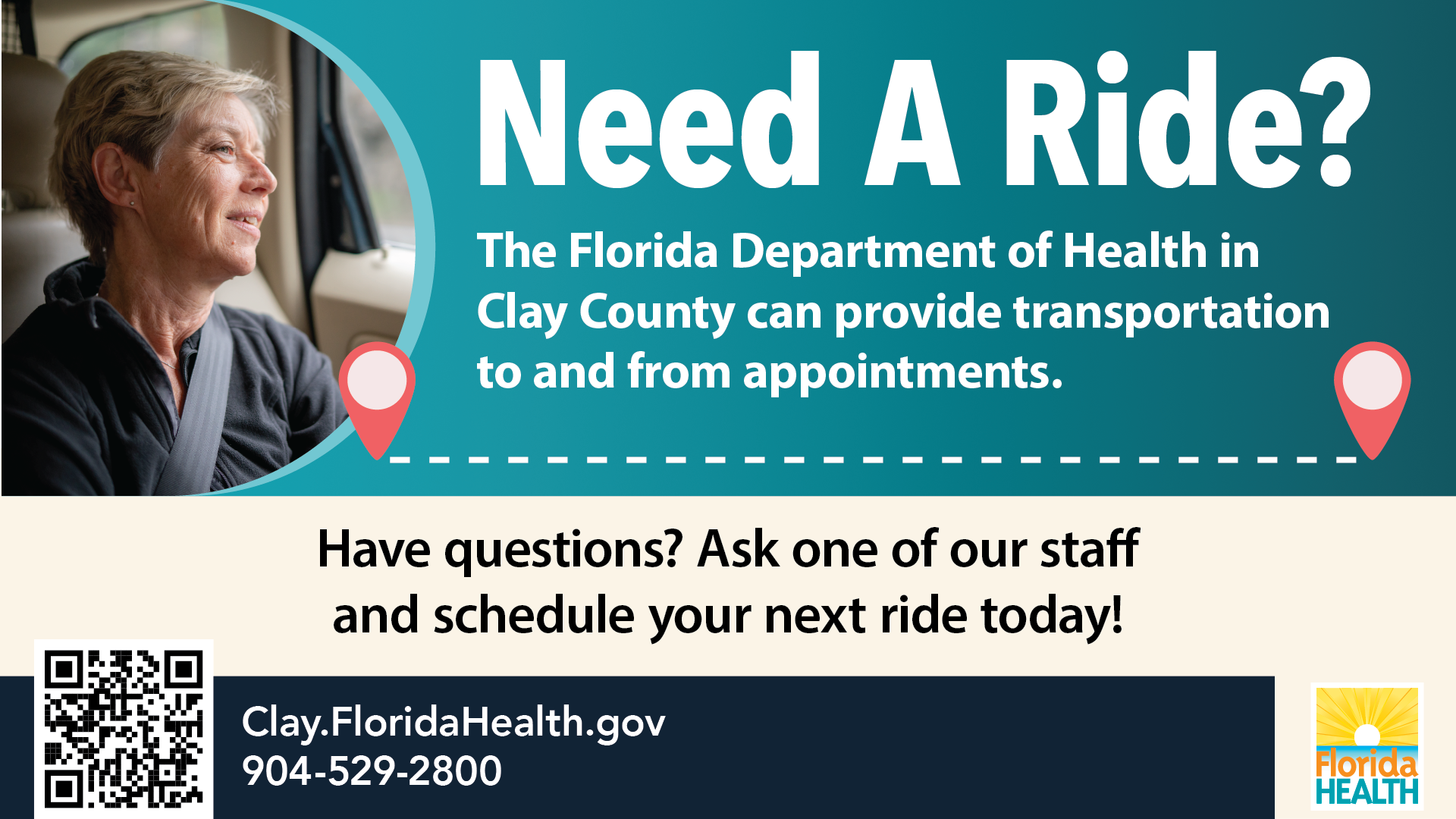 Need a Ride informational card